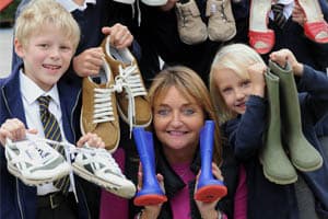 Maxine Sault, launched the Shoe Amnesty with a local school in Stourbridge, West Midlands